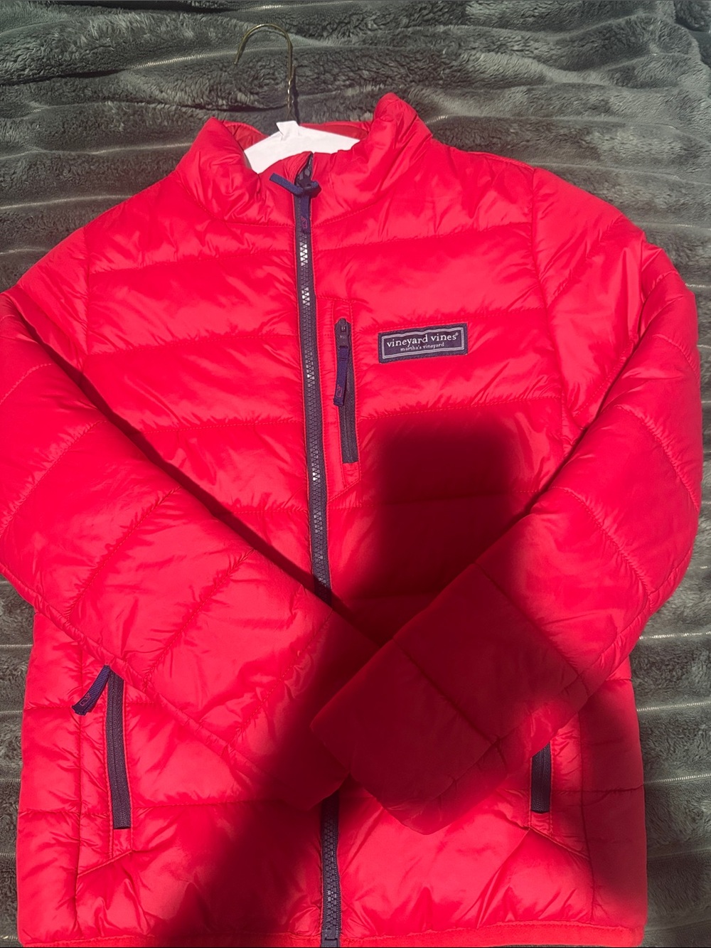 Vineyard Vines Kids Bright Red Quilted Puffer Jacket